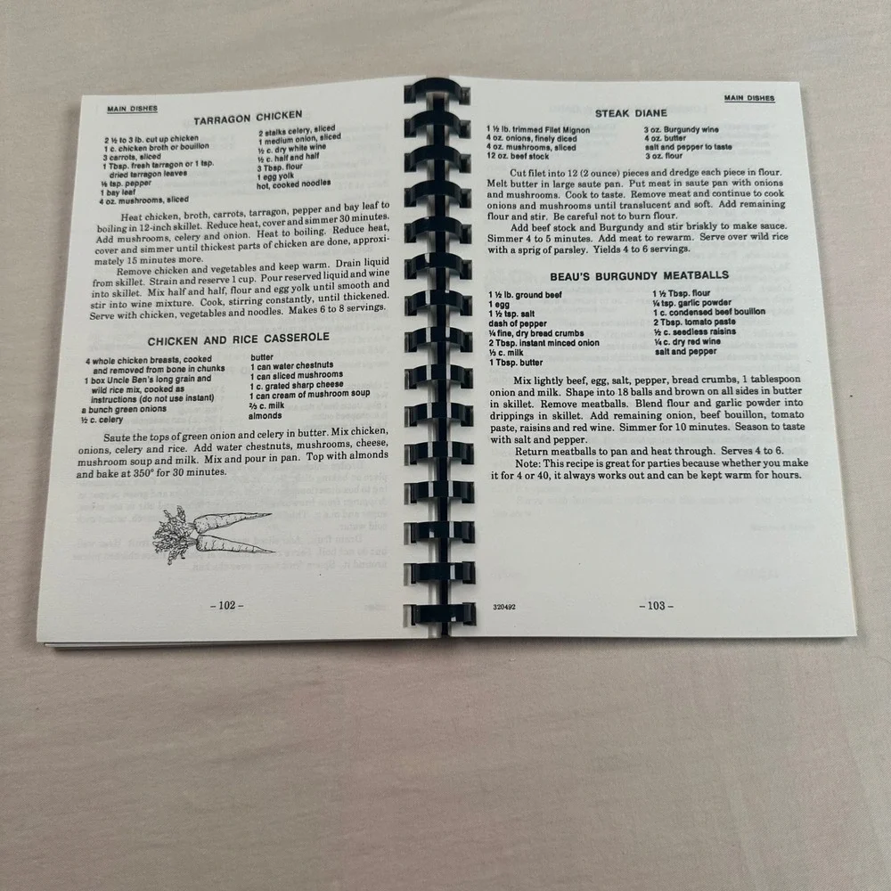 Vintage Tailgate & Club Meeting Specialties Spiral Cookbook Community Recipes